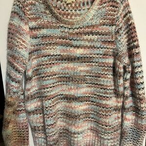 Style & Co. Multicolor Knit Crew Neck Sweater
